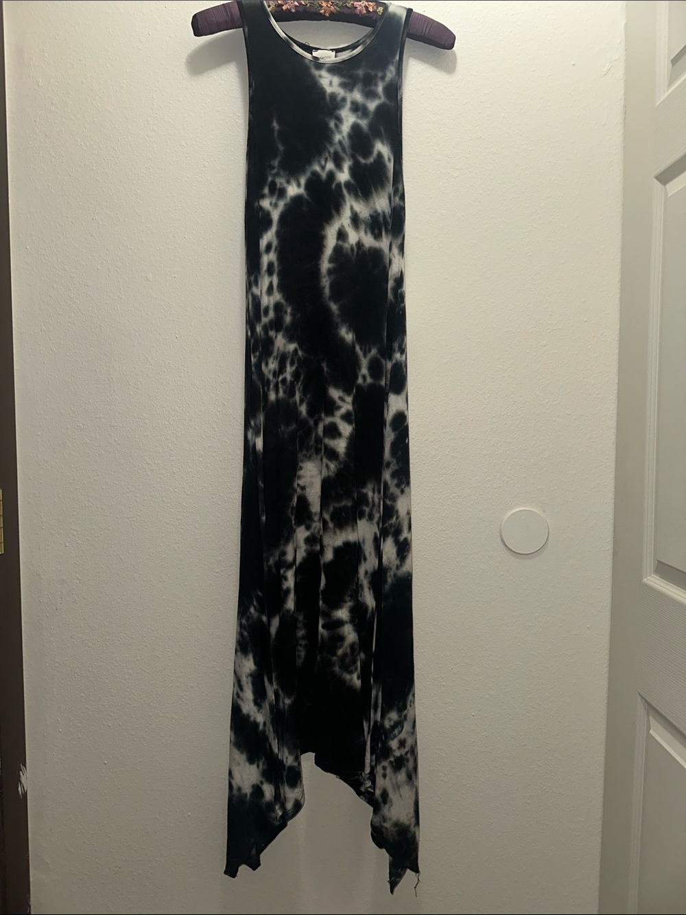 Caution To The Wind Black and White Tie-Dye Maxi Dress